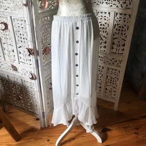 White tulip style maxi skirt